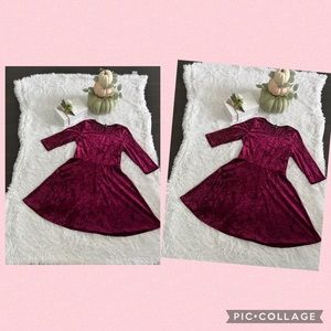 Suede burgundy dress
